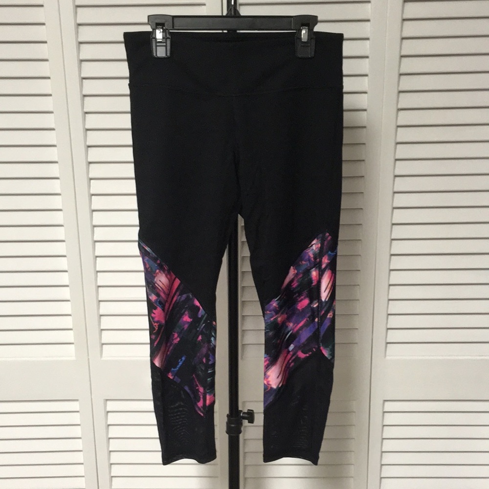 Black, Pink and Purple Fabletics Leggings (XS)
